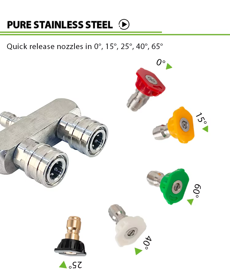 stainless steels high pressure spray gun y type dual nozzles spraying dual head extended nozzle adapter rod-4