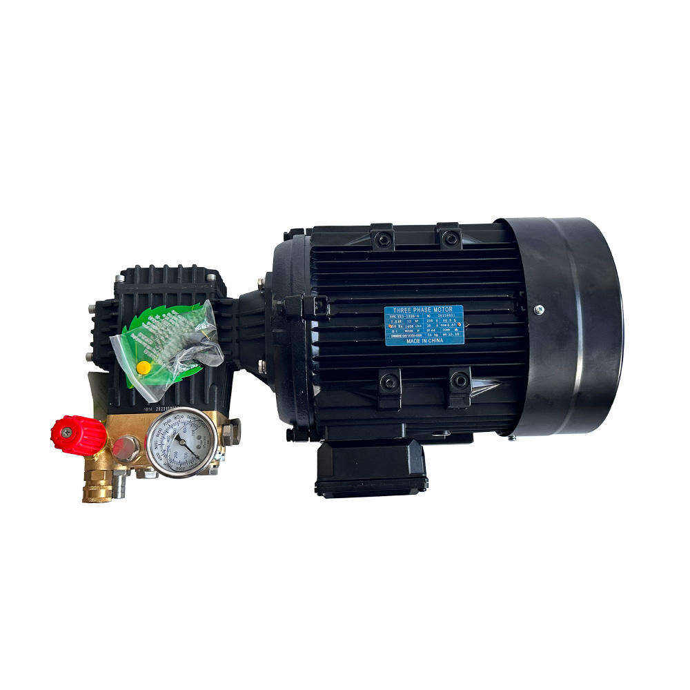 bomba de êmbolo tripla em latão de 7,5KW 250Bar 3600PSI com motor elétrico Máquina de lavagem a alta pressão para carros
