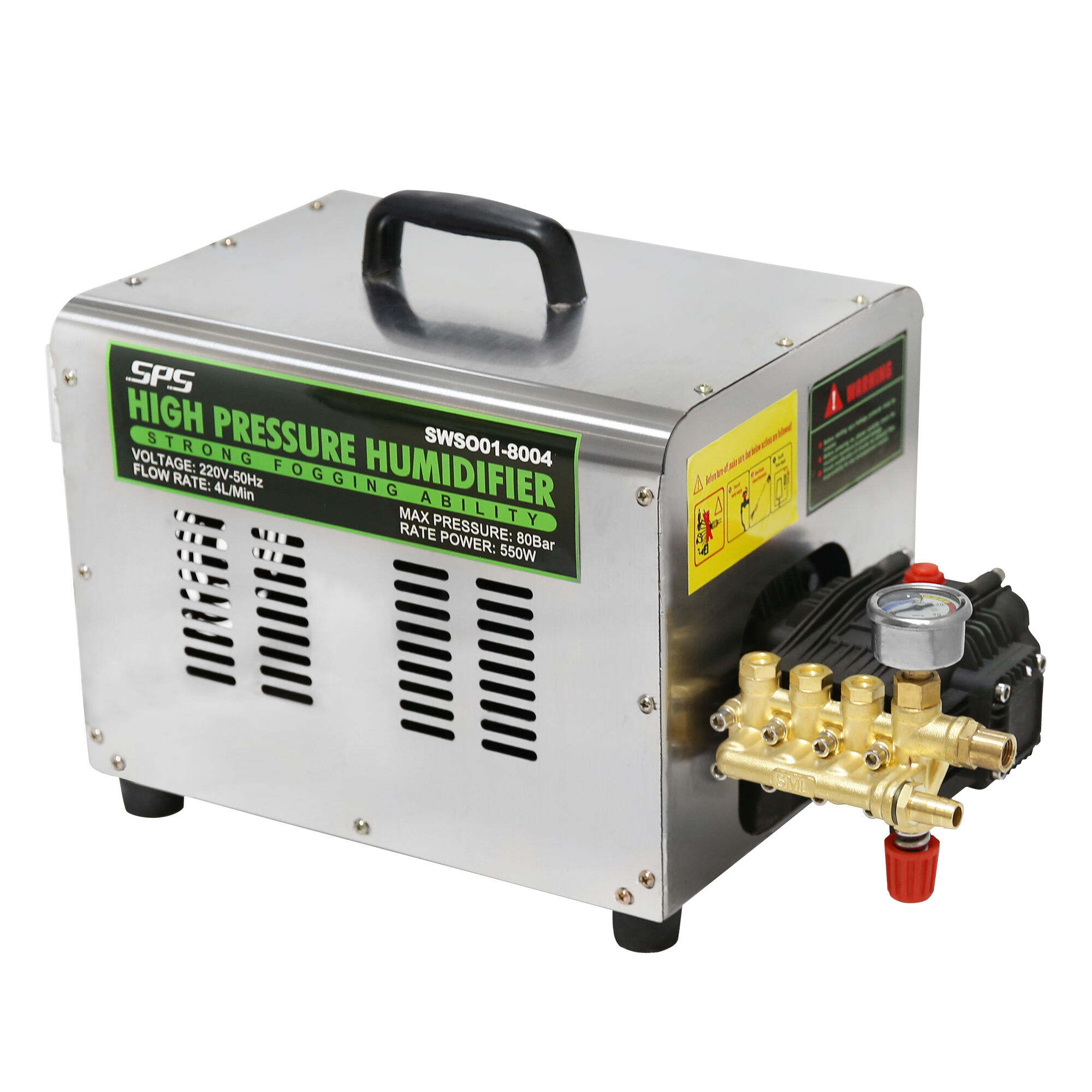 SPS Μηχάνημα Υδρόψυξης Υψηλής Πίεσης για Ομίχλωση Ηλεκτρικό Σύστημα Ψεκασμού 550W 4L/Min Μηχάνημα Υγραντήρα Ομίχλης Μηχάνημα Ομίχλης