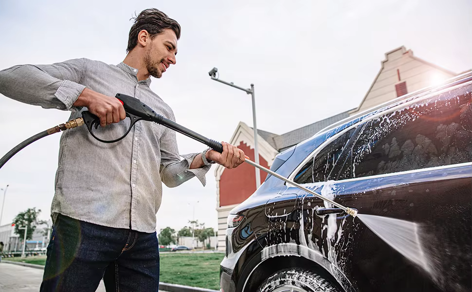 SPS High Pressure Carwash Big Long Red Water Gun With Five Color Nozzles Pressure Washer Tips Pressure Water Gun supplier