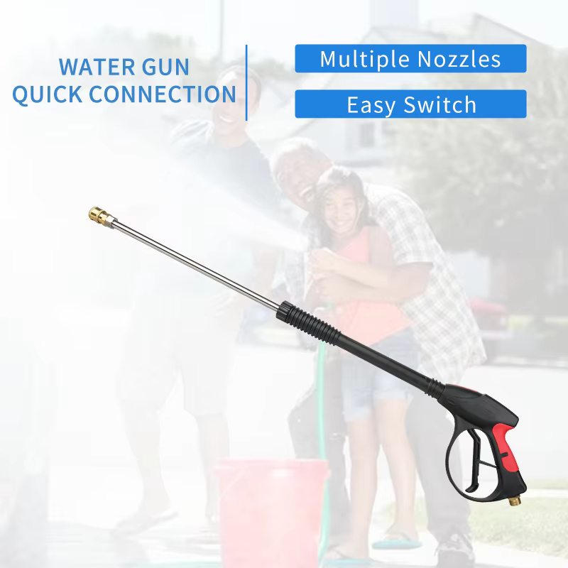 SPS High Pressure Carwash Big Long Red Water Gun With Five Color Nozzles Pressure Washer Tips Pressure Water Gun factory