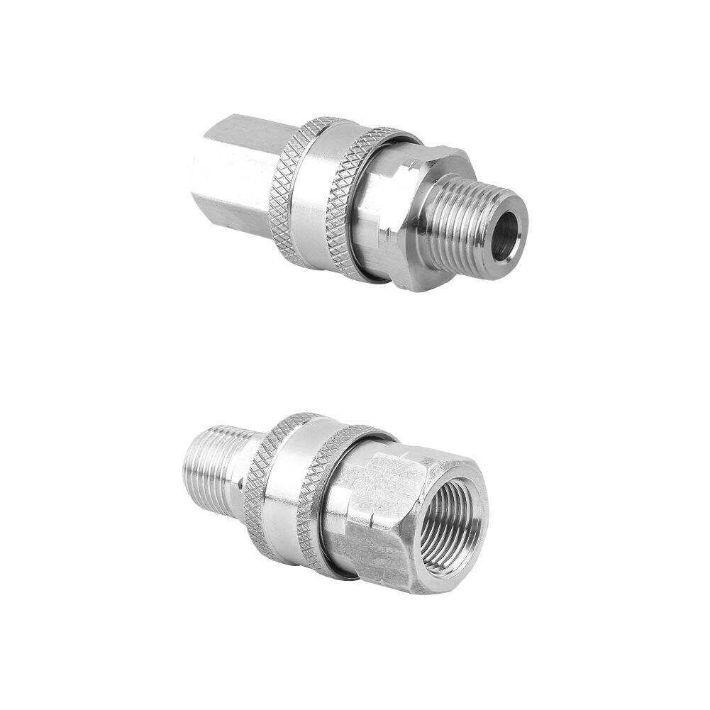 4 Piraso 3/8 NPT Hinangang Bakal na Quick Coupling Hose Connector Kit Mataas na Presyon ng Washer Hose Fittings Mabilisang Pag-alis na Kopler