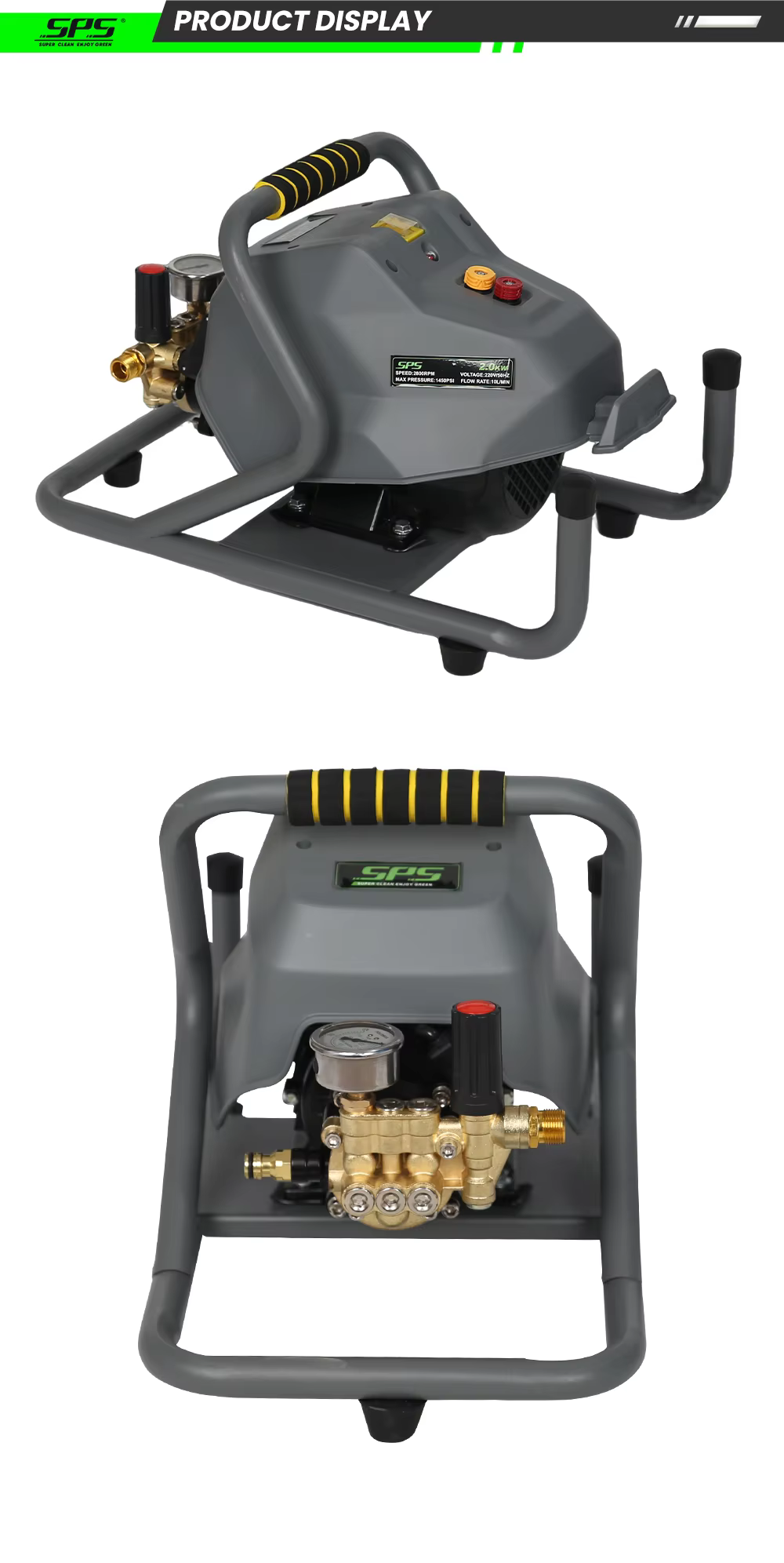 1450PSI 220V 2KW 10LPM Household Portable Car Cleaning Machine Electric High Pressure Water Jet Pump Car Washer factory