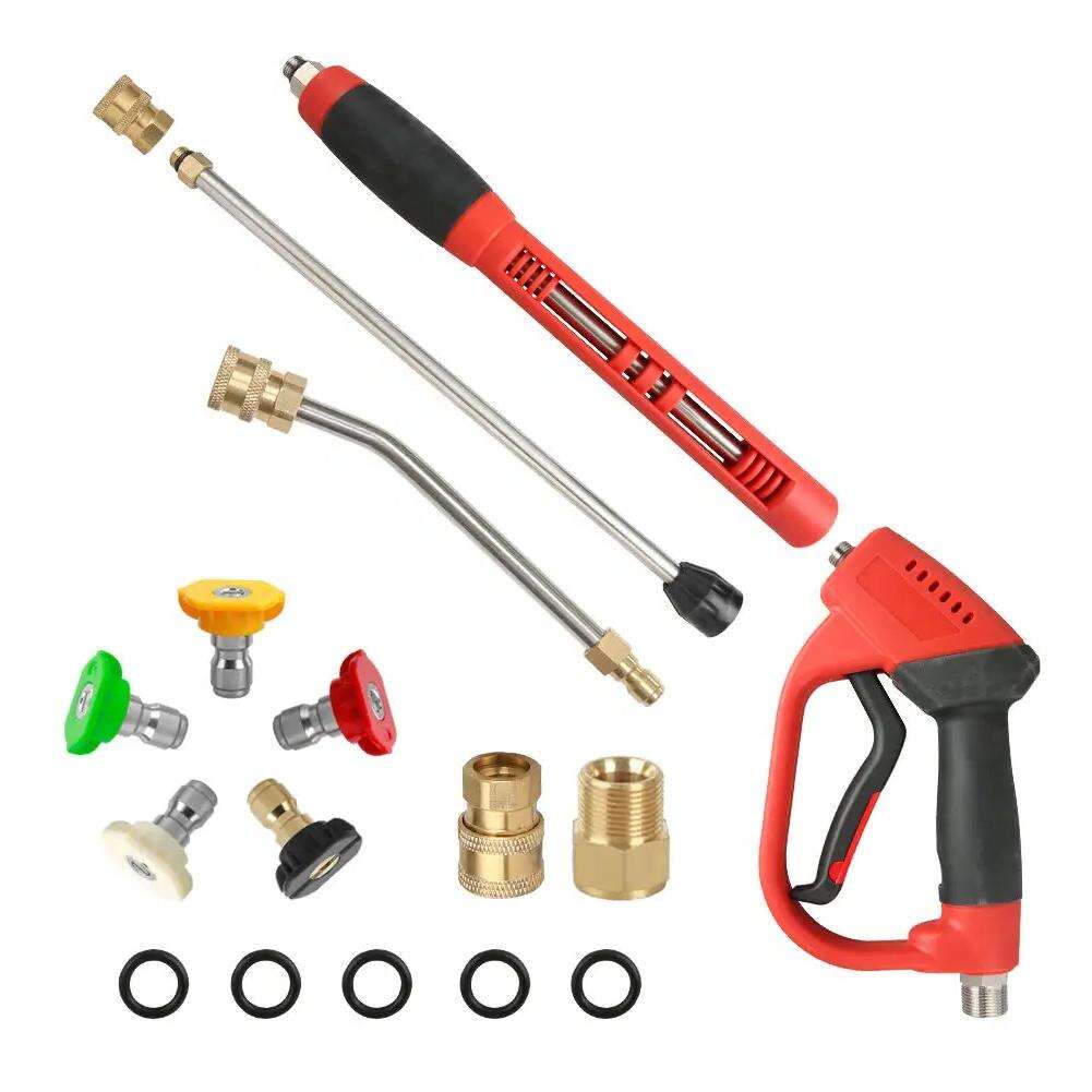 M22-14 mm 5000PSI 고압 세차 총 금속 플라스틱 재질 연장형 차량 세척 분무기