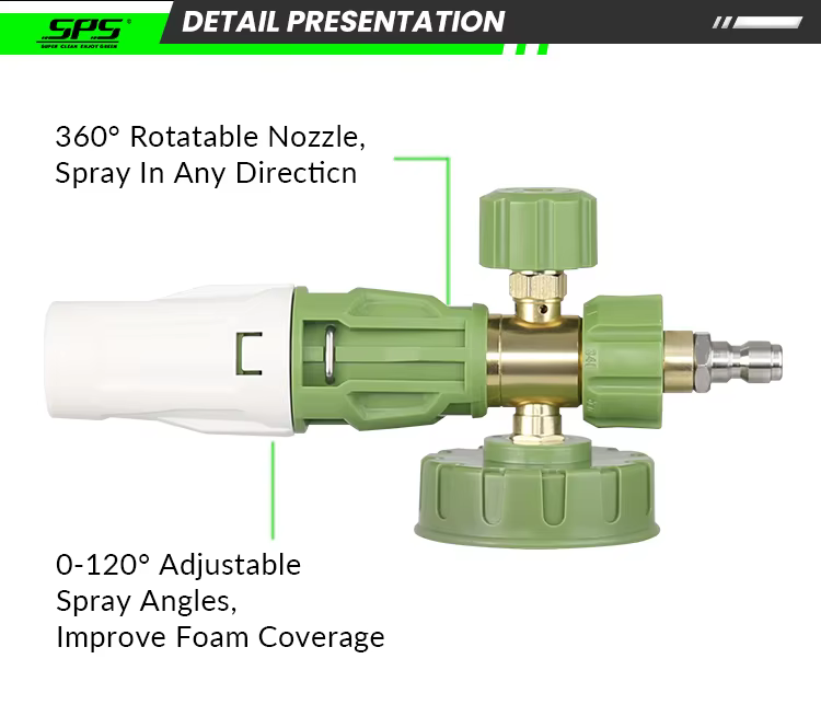 1L Green Snow Foam Lance Adjustable Foam Cannon Foam Gun Pressure Washer Jet Wash Foam Dispenser Car Washing Foam Generator Soap Foam Blaster with Transparent Bottle 1/4 Inch Quick Connector Wholesale Chinese Supplier OEM & Custom Available manufacture