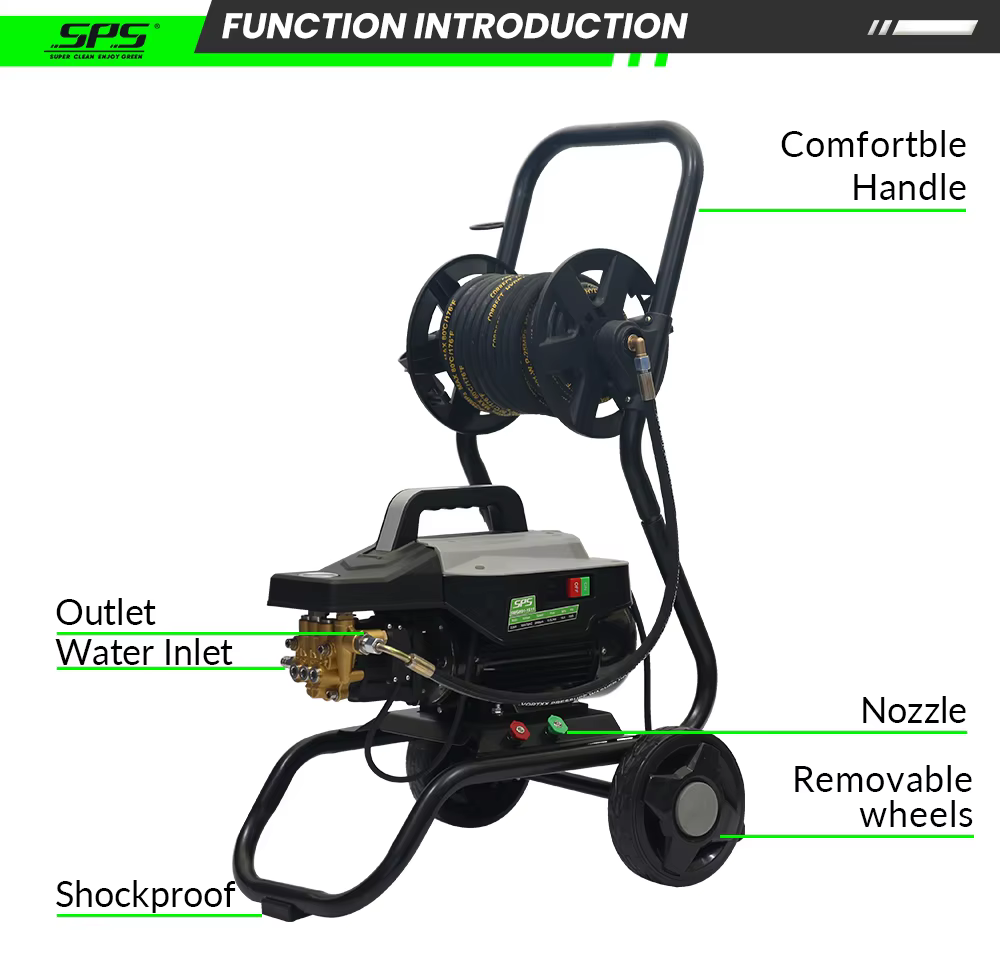 SPS 2-In-1 2.2kw 150bar 2100psi Commercial Hand Push Type High Pressure Cleaning Machine Portable Cold Water Car Washer factory