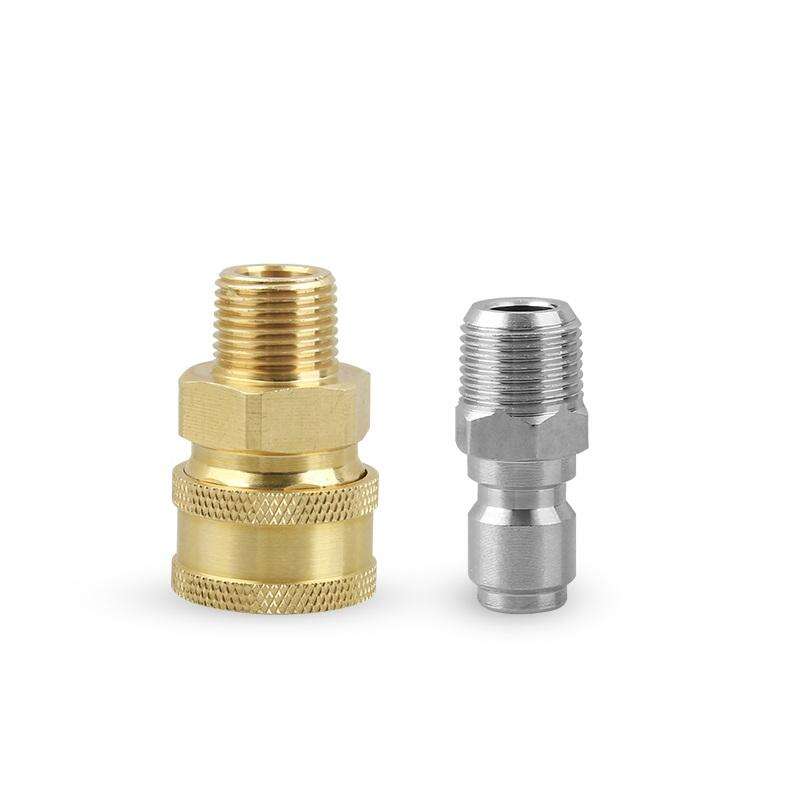 SPS 5000 PSI Messing-Edelstahl-Hochdruckreiniger 3/8 Zoll Schnellanschluss-Kit Anschlussstücke für Schlauch NPT-Gewinde