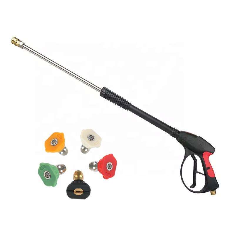 SPS Hoë Druk Motorwas Groot Lang Rooi Waterpistool met Vyf Kleur Nozzles, Puntstukke vir Drukwasser, Hoë Druk Waterpistool