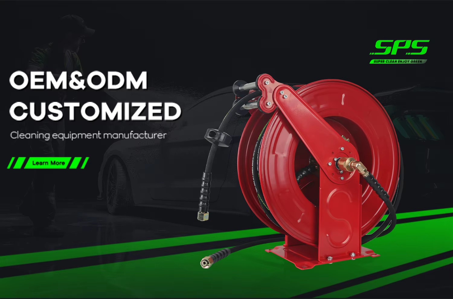 SPS 4060 PSI 15M Double Arms Automatic Telescopic High Pressure Hose Reel Pressure Hose Protector Car Washing Equipment Car Wash Wholesale Chinese Factory OEM &ODM Customized Available details