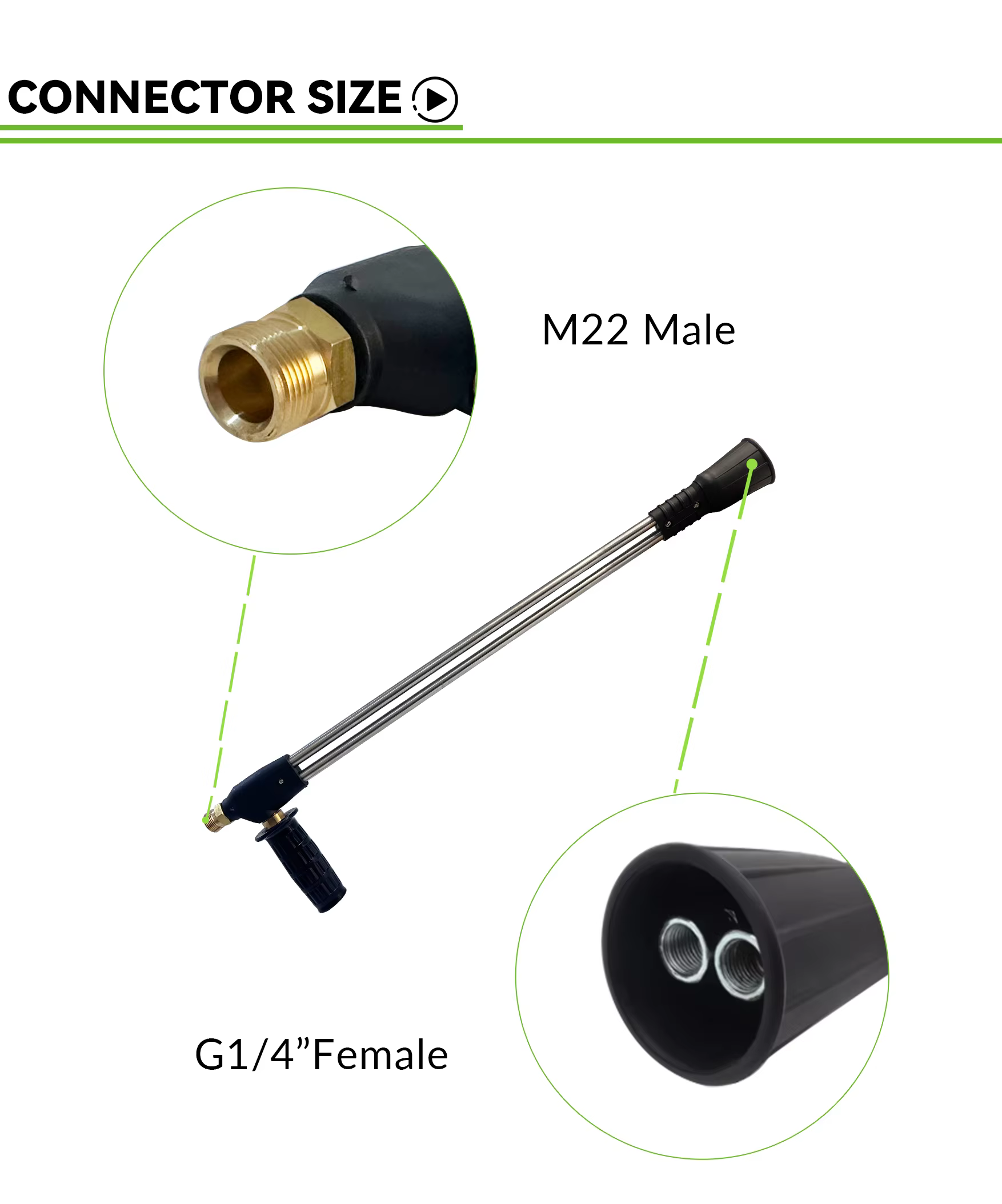 300Bar 4500PSI Commercial Pressure Washer Long Gun Kit Cold Water Dual Extension Wand High Pressure Washer Gun Power Jet Washing Gun With Assist Handle factory