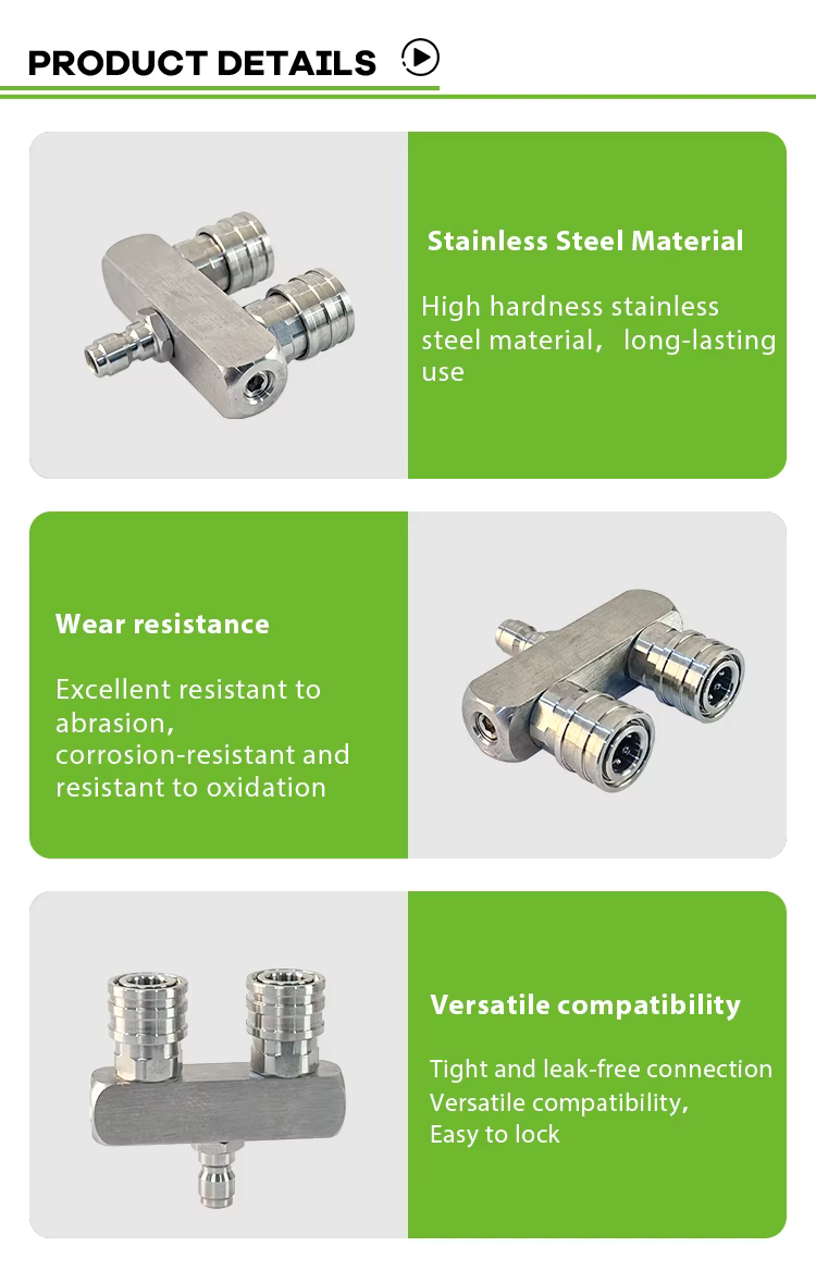 stainless steels high pressure spray gun y type dual nozzles spraying dual head extended nozzle adapter rod-6