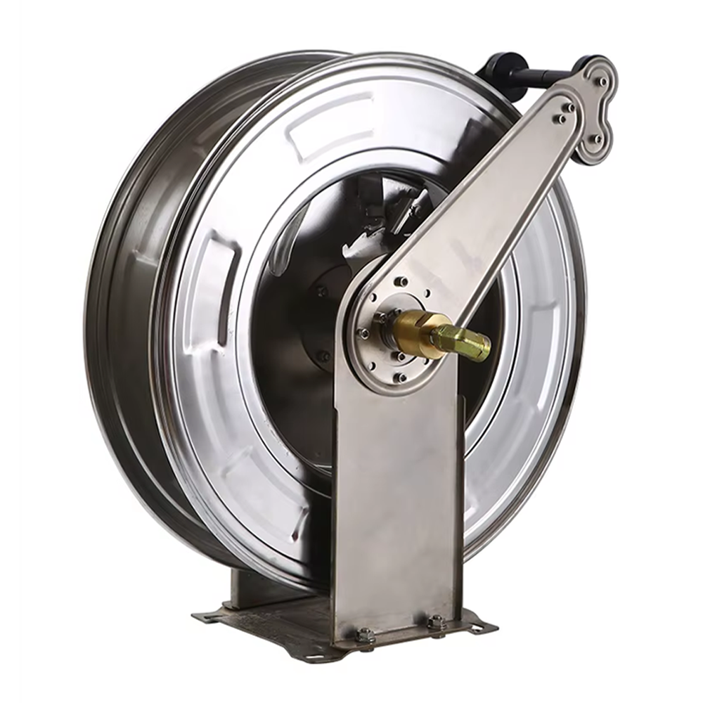 SPS 5000PSI 66FT 3/8'' 304 스테인레스 스틸 물 호스릴 고압 세척기 이중 팔 자동 망원경식 호스릴