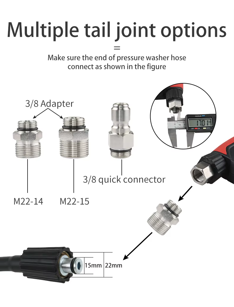 SPS 4000 PSI 275Bar High Pressure Car Washer Water Gun Set With 5 Color Nozzles 3 Adapters for Car Wash Equipment manufacture