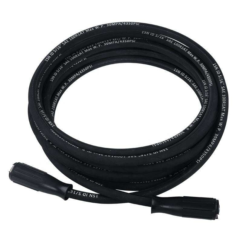 SPS 5/16 инча 33 фута 4350 PSI 30 MPA гумен маркуч с високо налягане от мед и неръждаема стомана за почистване под налягане