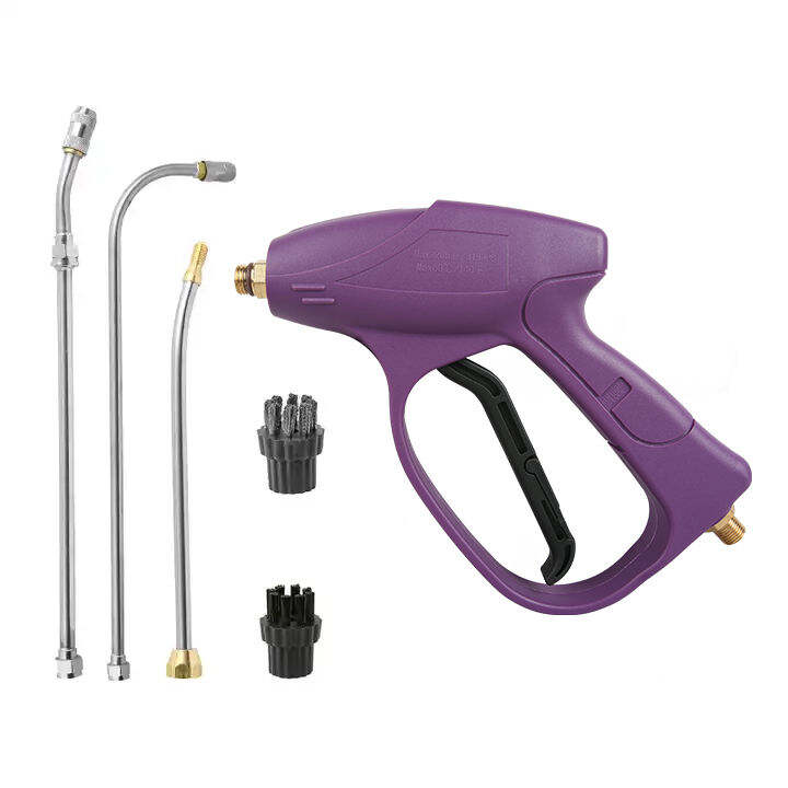 SPS Fabriek OEM Hogedruk Stoomreiniger Pistool Auto Wasborstel Pistool Heetwater Sproeier Lange Pistool Autowasser 10-delig Kit