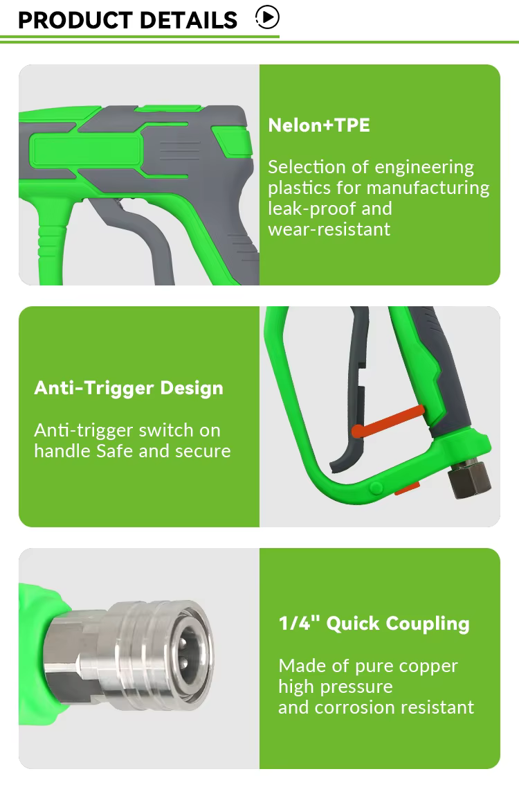 8 female thread fitting power washer handle short spray gun-6