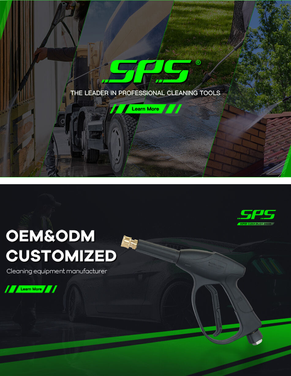 sps 3190psi stainless steel high pressure spraying gun with copper valve high pressure washing gun with anti tangle gun tail for car washing oem odm -1