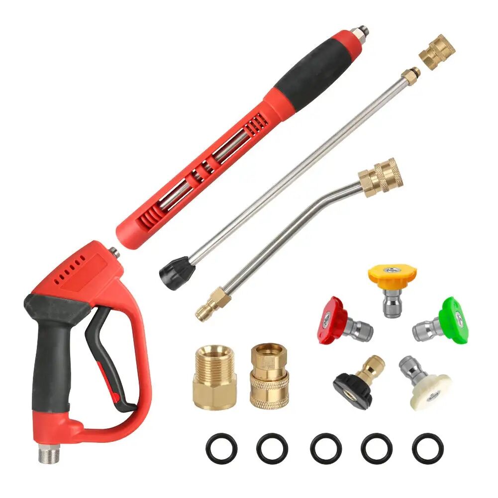 M22-14 mm 5000PSI 고압 세차 총 금속 플라스틱 재질 연장형 차량 세척 분무기
