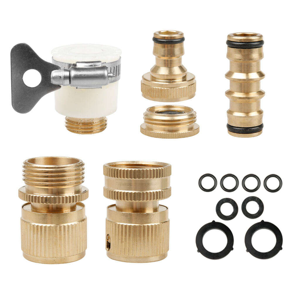 SPS Pure Brass Detachable Double Head Connection Four British Cents Six British Cents Water Hose Joint Kit