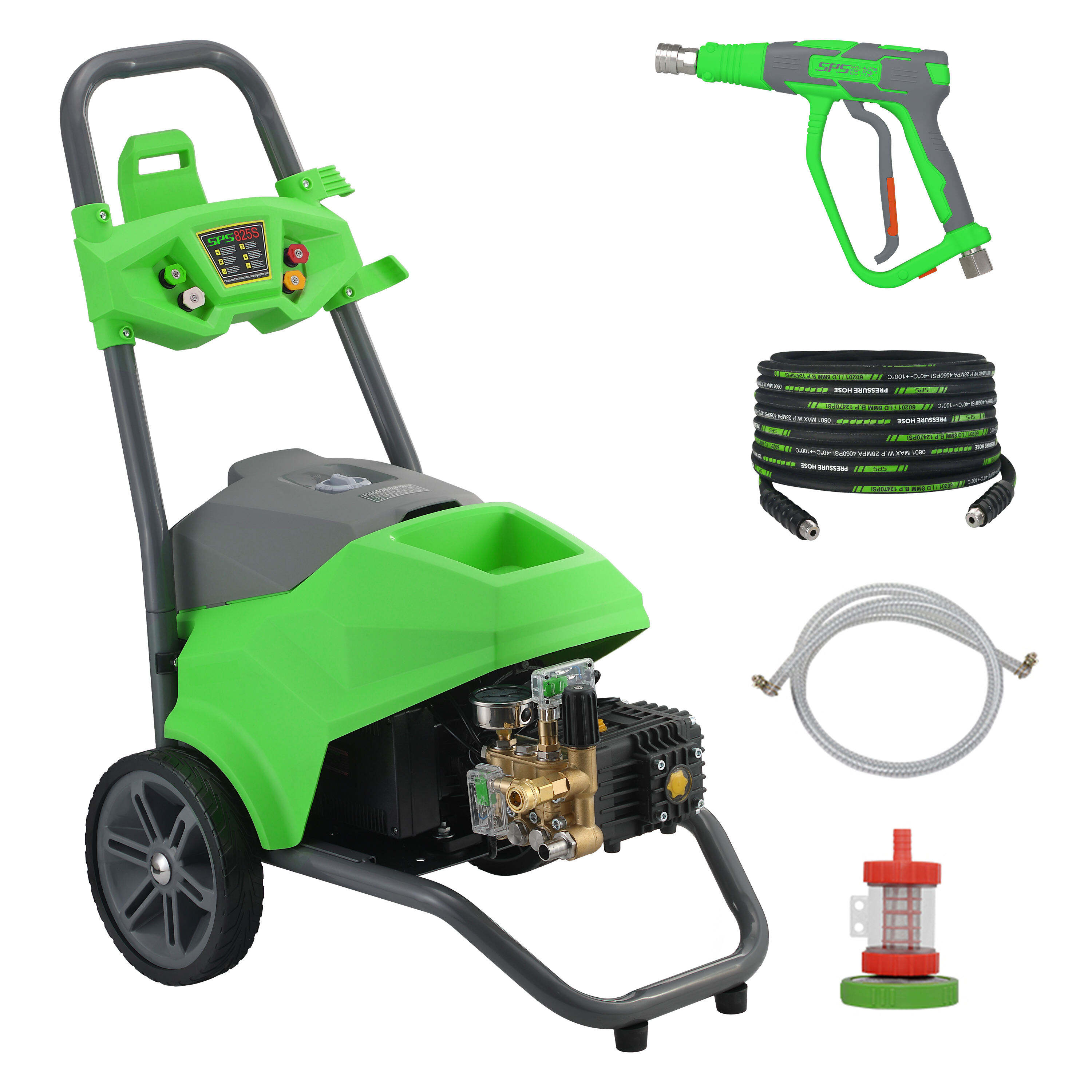 دستگاه تمیزکننده فشار قوی برقی SPS 1750PSI 120Bar، نوع عرضه‌شده با چرخ، دستگاه شست‌وشوی خودروی فشار قوی قابل حمل خودکار