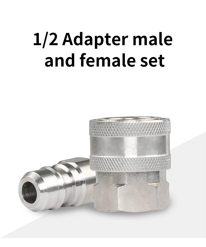 SPS High Pressure Washer 1/2 Male+1/4 Internal Screw Quick Connector Kit Stainless Steel Fittings for Hose Thread manufacture