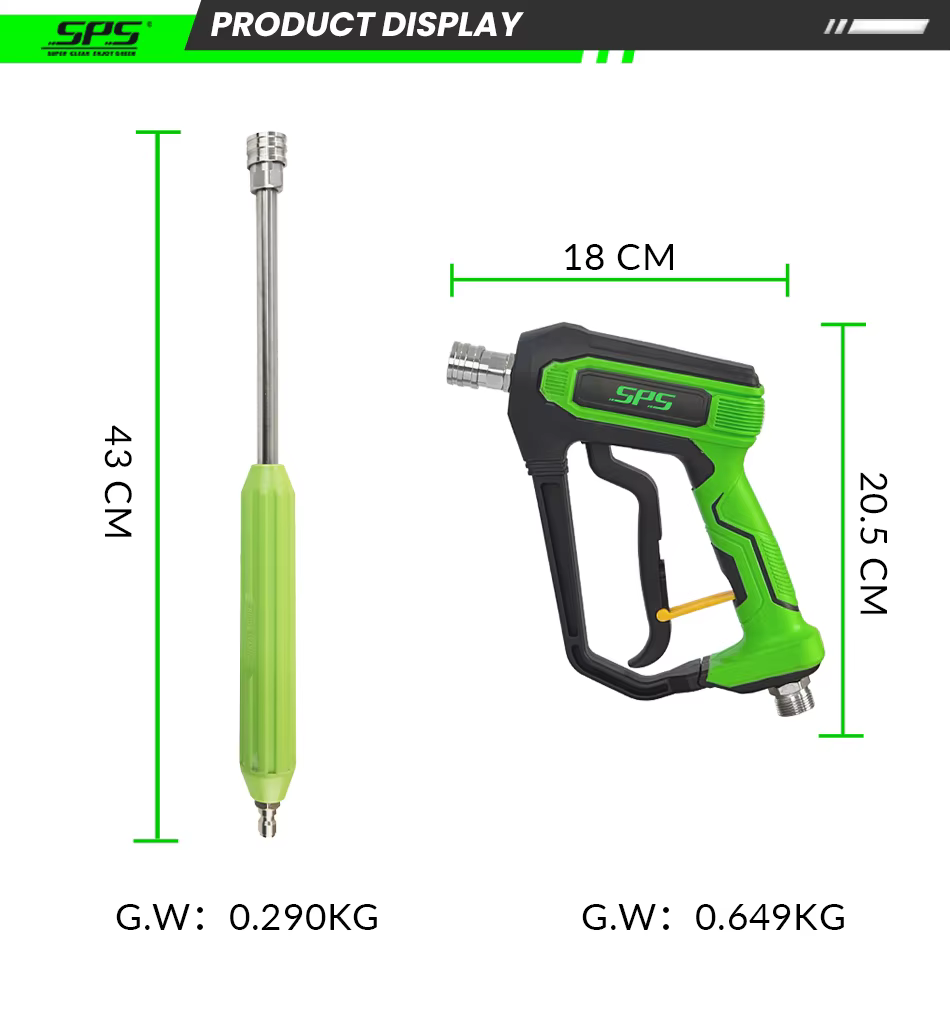 5000psi SPS High Pressure Washer Gun With Stainless Steel Extension Wand Power Car Washer Gun Water Blasting Kit Wholesale Chinese Factory OEM & Logo Customization Available manufacture