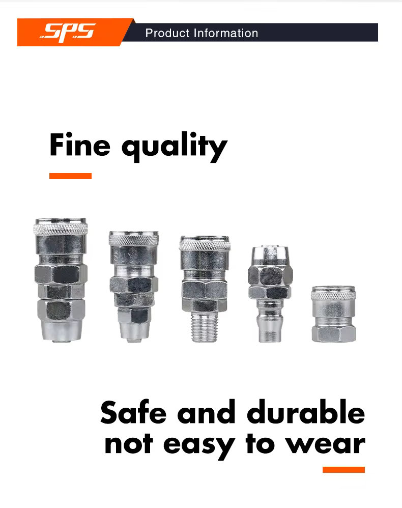 SPS Hot Seller Pneumatic Fast Connector Air Hose Connector Quick Connection and Quick Insertion details