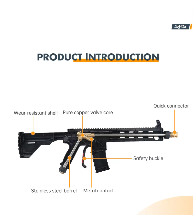 5000 PSI High Power Car Washing Water Spray Cleaning Washer Pressure Gun With 5 Nozzle Tips M22 Fittings details