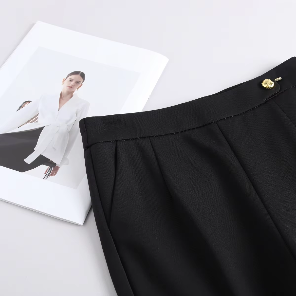 Custom Flared Wide Leg Pants for Women Casual Work Trousers