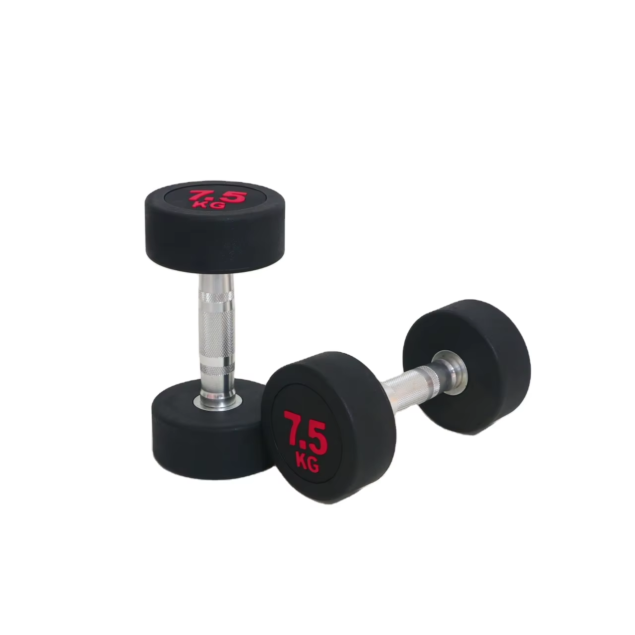 KGS or LBS Solid Steel Weights Set Black PVC Encased Dumbbells for Home Exercise