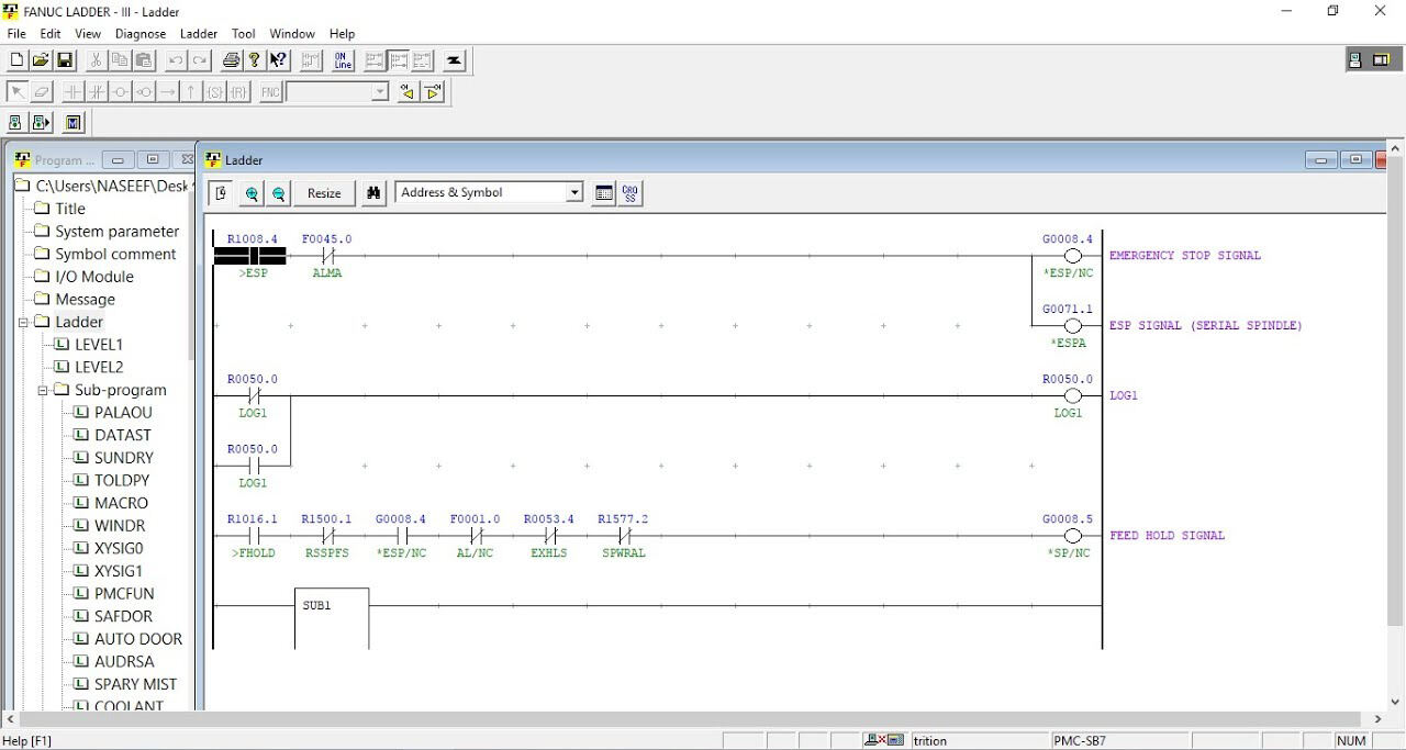 Fanuc OM boshqaruvchisida Fanuc Ladder III dan qanday foydalanish mumkin?