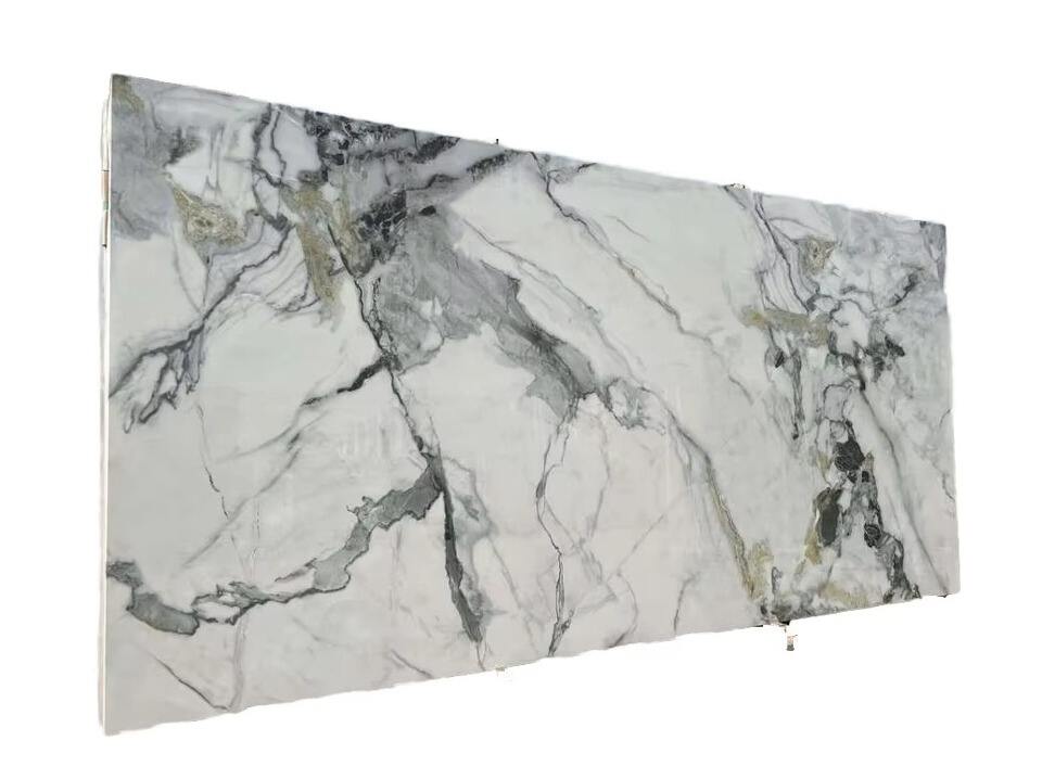 White Bathroom Floor Floor Tiles Sintered Stone Large Size Imperial Green Jade Minimalist Style Indoor Floor Sintered Stone factory