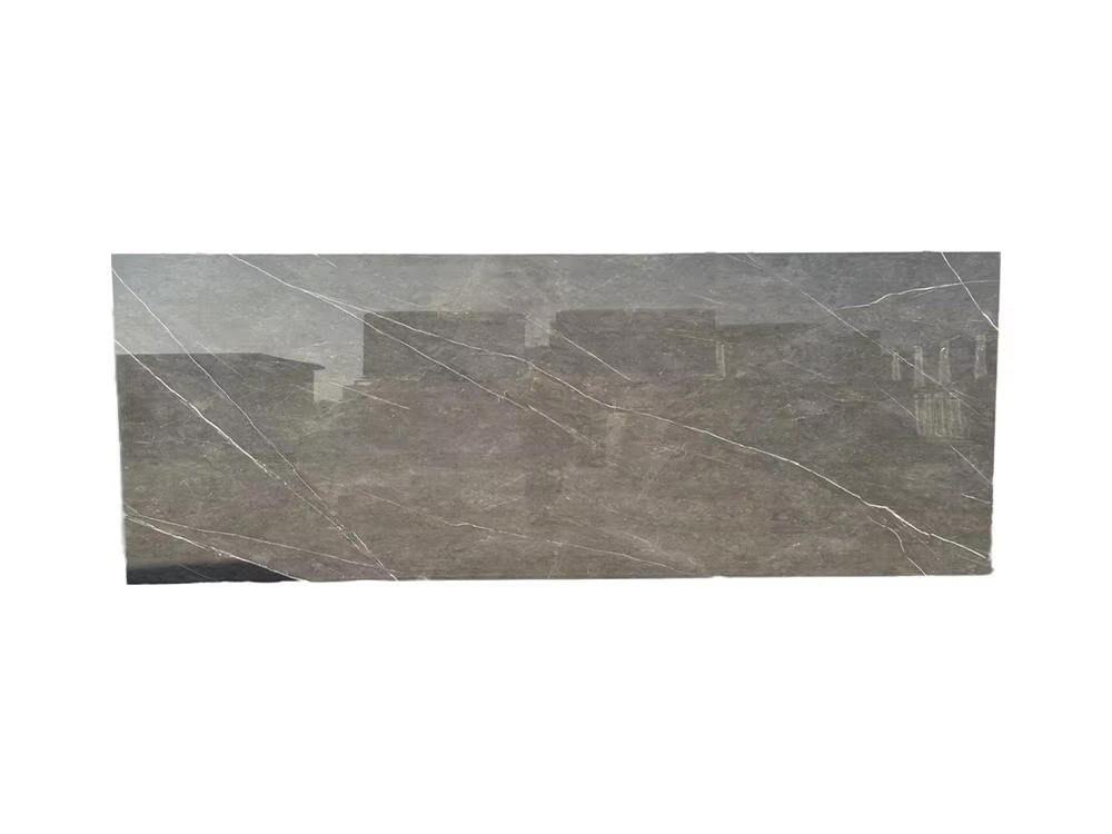 Luxury Residential FlooringArmani Dark Grey Matte Sintered Stone Table Marble Textured Sintered Stone