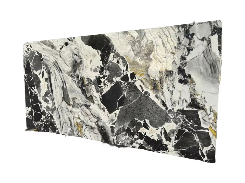 Bathroom Floor Floor Tiles Black and White Color Block Luxury Series Large Size Sintered Stone Modern Style Sintered Stone