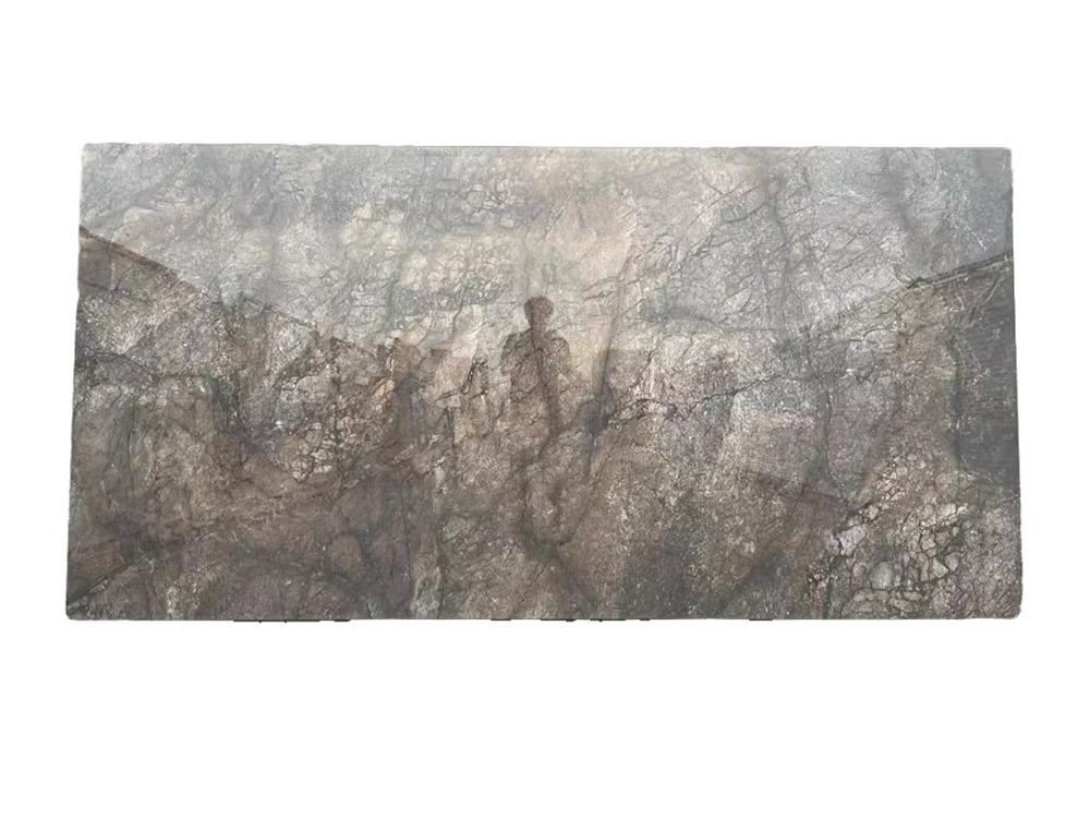 Popular Brown Texture Sintered Stone Ceramic Board for TV Background Walls