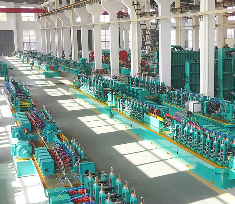 Full Automatic Construction Industries ERW Pipe Making Machine New Condition Carbon Steel Iron Pipe Making Machinery