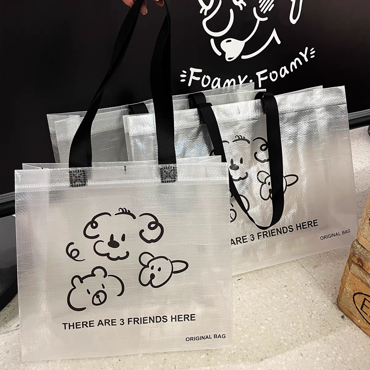 Trans Cartoon PP Woven Shopping Tote Bag