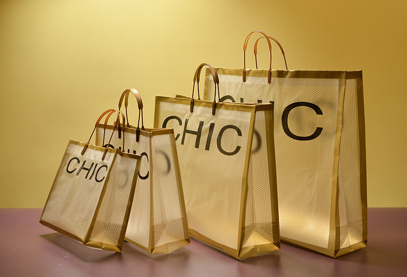 Gold Net Shopping Handle Tote Bag