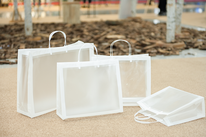 White Shopping Handle Tote Bag