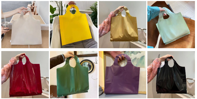 Yellow Die-cut Handle LDPE Plastic shopping Bag manufacture