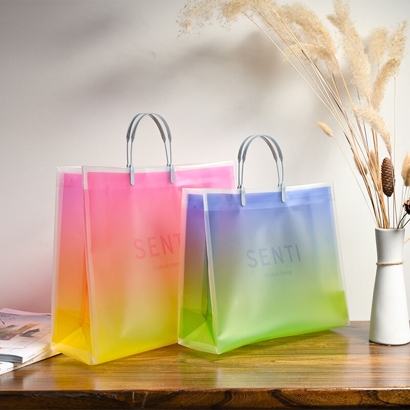 Color Shopping Handle Tote Bag