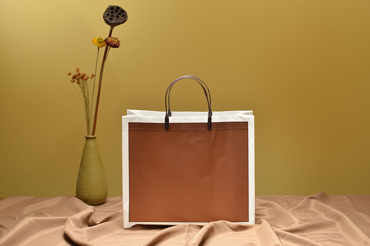 Brown Shopping Handle Tote Bag