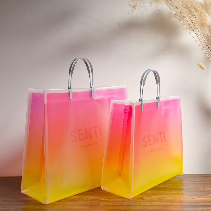 Color Shopping Handle Tote Bag
