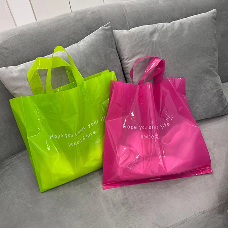 Colorful Loop Handle HDPE Plastic shopping Bag