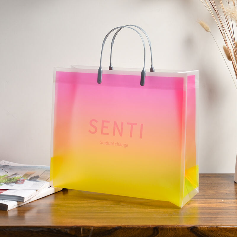 Color Shopping Handle Tote Bag