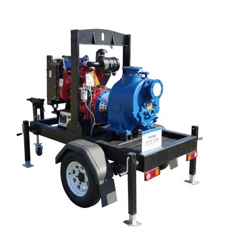 Trailer Mounted Centrifugal Wastewater Pump 1-120HP diesel Engine Self Priming Water Pump for Agriculture Mine Construction