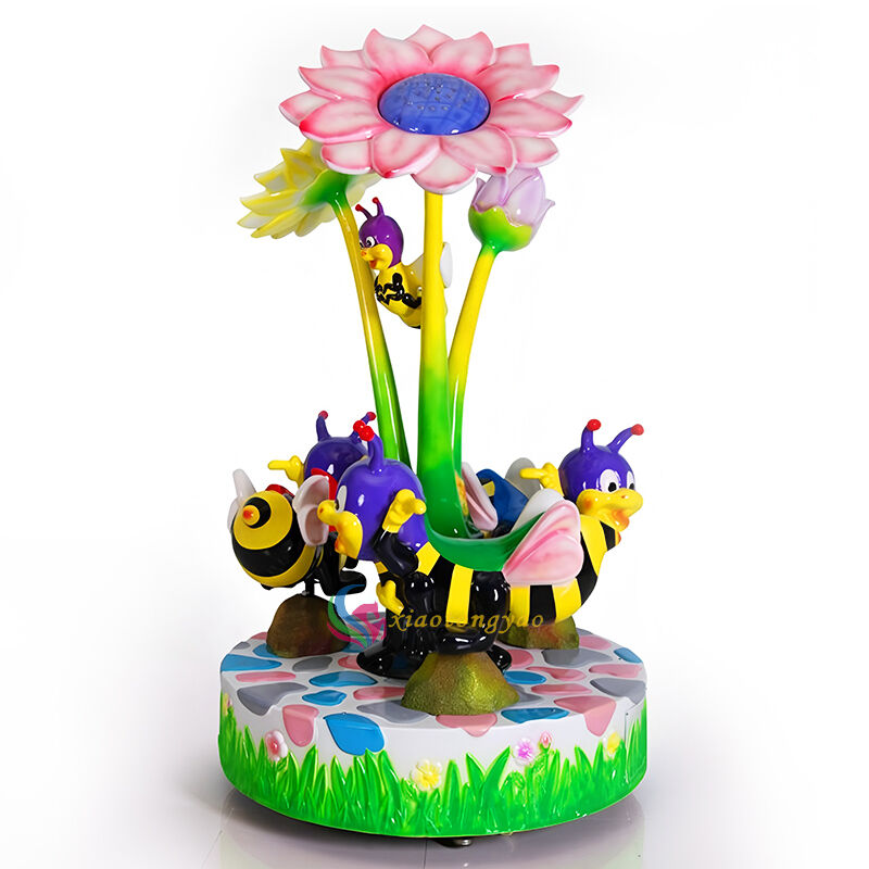 Garden Bee Trio Turning Horse Encountering the childlike wonder of flowers, a natural adventure journey for three people to ride together