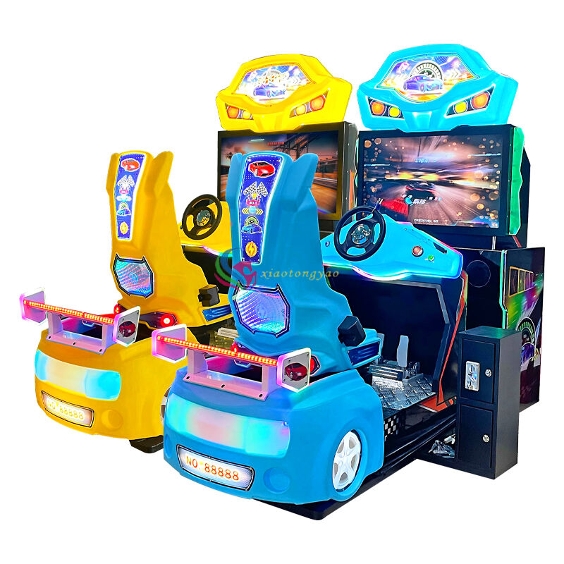 Arcade coin operated game, amusement park steering wheel, car game, simulation racing, driving simulator, game console