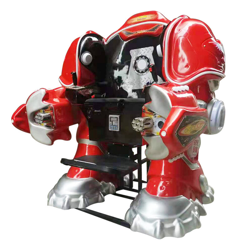 Steel God of War electric manned robot amusement vehicle, transformed into a mecha warrior, embarking on a sci-fi parade