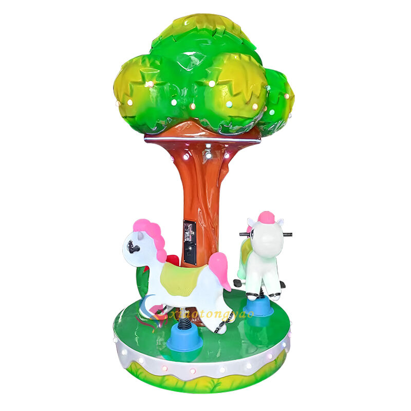 Forest Adventure - Three seater Carousel Shake Car Three Children Riding Together, Forest Fairy Tale, New Scenes of Parent Child Joy